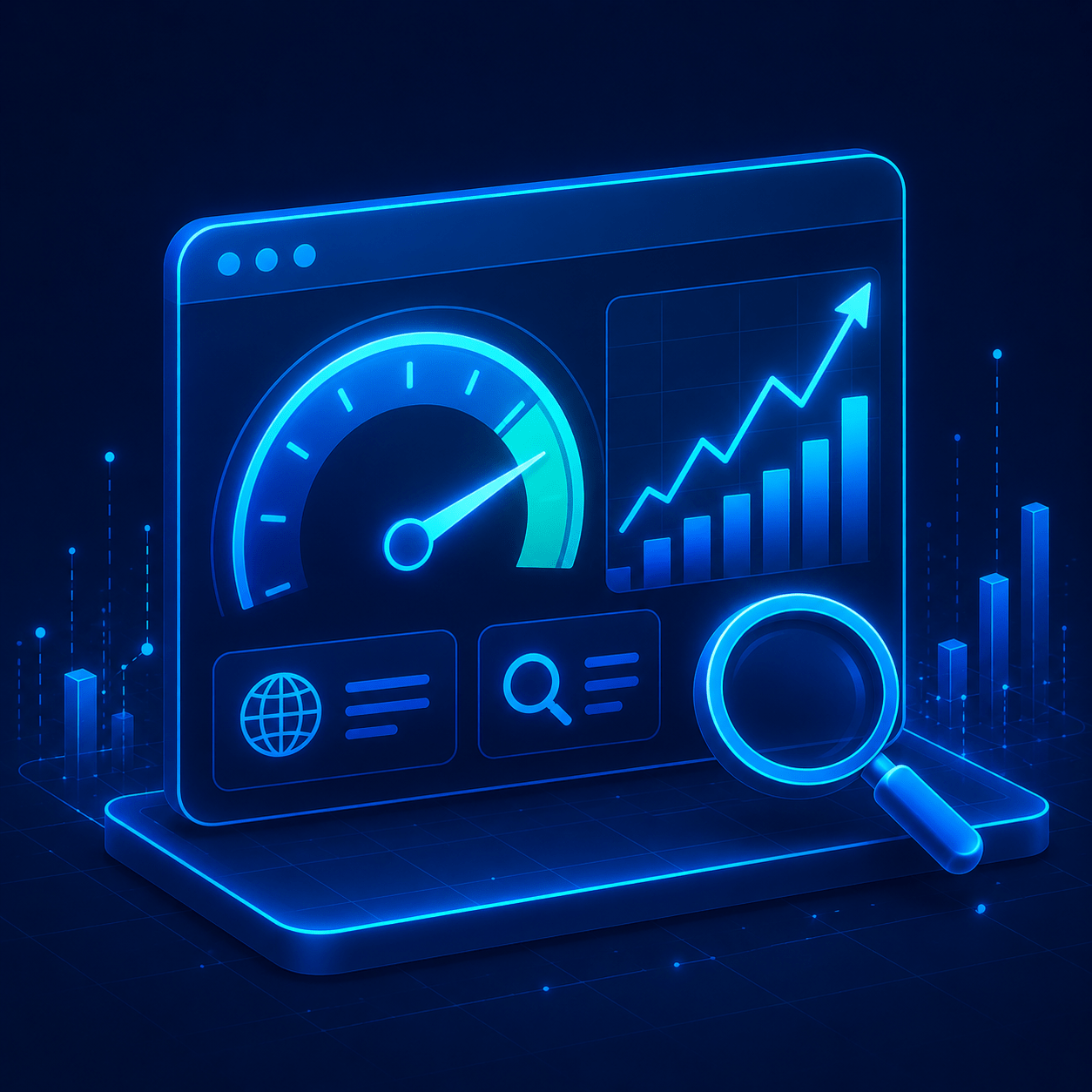 WordPress website performance and SEO optimization illustration